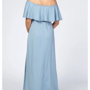 Light Blue Off Shoulder Maxi Maternity Dress size small